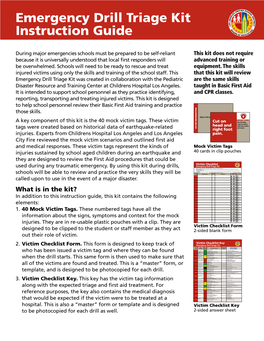 Emergency Drill Triage Kit Instruction Guide