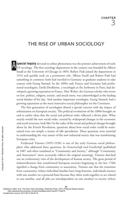 The Rise of Urban Sociology