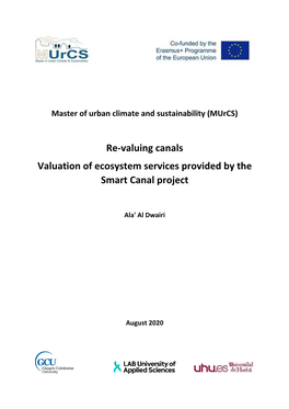 Re-Valuing Canals Valuation of Ecosystem Services Provided by the Smart Canal Project