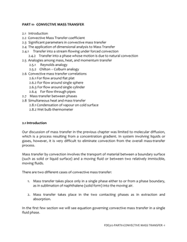 Convective Mass Transfer