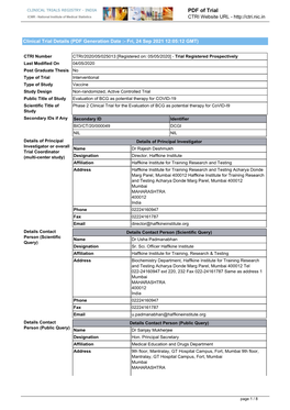 CTRI Trial Data