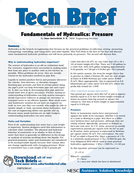 Fundamentals of Hydraulics: Pressure