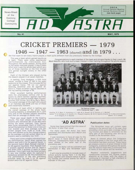Cricket Premiers 1979