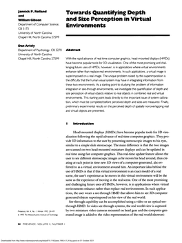 Towards Quantifying Depth and Size Perception in Virtual