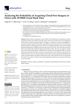 Analyzing the Probability of Acquiring Cloud-Free Imagery in China with AVHRR Cloud Mask Data