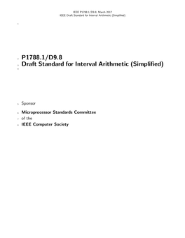 Draft Standard for Interval Arithmetic (Simplified)