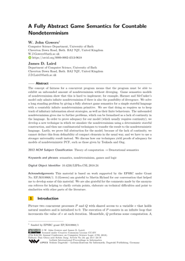 A Fully Abstract Game Semantics for Countable Nondeterminism