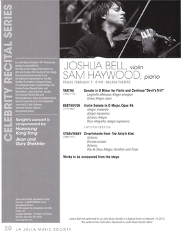 Joshua Bell Program