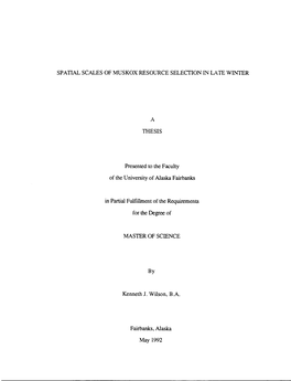 Spatial Scales of Muskox Resource Selection in Late Winter