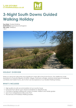 3-Night South Downs Guided Walking Holiday