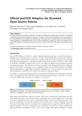 Official Precice Adapters for Standard Open-Source Solvers