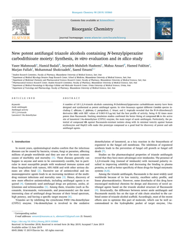 New Potent Antifungal Triazole Alcohols Containing N-Benzylpiperazine Carbodithioate Moiety Synthesis, in Vitro Evaluation