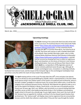 Shell-O-Gram March-April, 2018