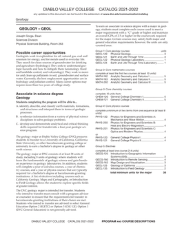 Geology Catalog Information