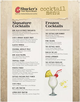 Cocktail Menu