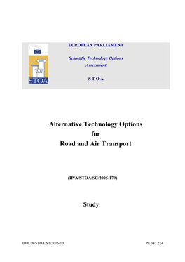 Alternative Technology Options for Road and Air Transport