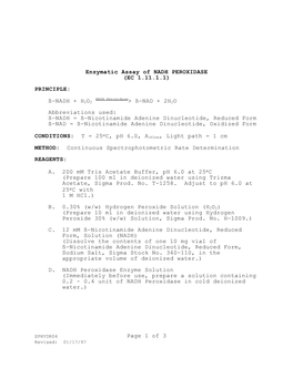 NADH PEROXIDASE Ph
