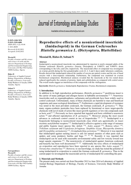 Reproductive Effects of a Neonicotinoid Insecticide