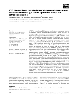 CYP7B1-Mediated Metabolism of Dehydroepiandrosterone and 5A