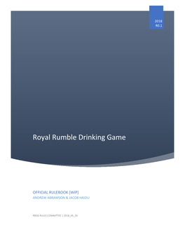 Royal Rumble Drinking Game