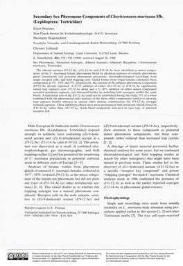 Secondary Sex Pheromone Components of Choristoneura Murinana Hb