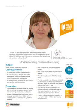 Understanding Sustainable Living | P1