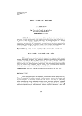 52 EFFECT of SALINITY on CITRUS Serra HEPAKSOY Ege University