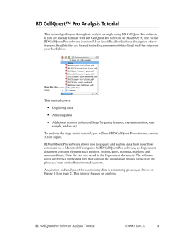 BD Cellquest™ Pro Analysis Tutorial