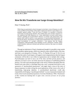 How Do We Transform Our Large-Group Identities?