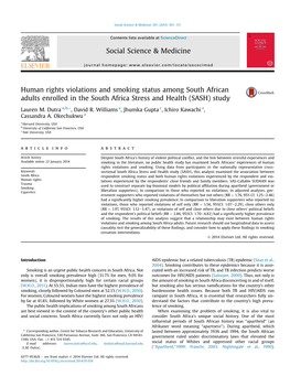 Human Rights Violations and Smoking Status Among South African Adults Enrolled in the South Africa Stress and Health (SASH) Study
