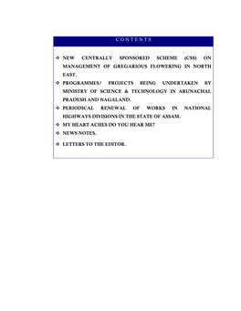 Contents New Centrally Sponsored Scheme (Css)