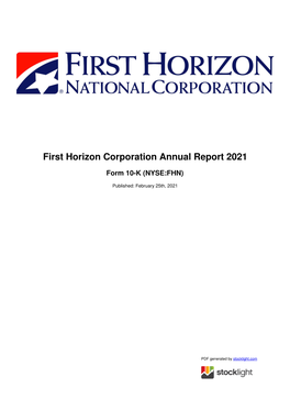 First Horizon Corporation Annual Report 2021