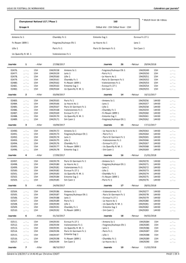 LIGUE DE FOOTBALL DE NORMANDIE Calendriers Par Journée*