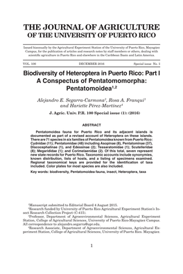 The Journal of Agriculture of the University of Puerto Rico