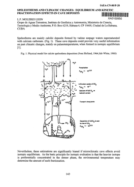 Iaea-Cn-80/P-20 Speleothems and Climatic Changes: Equilibrium and Kinetic Fractionation Effects in Cave Deposits