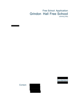 Grindon Hall Free School (Working Title)
