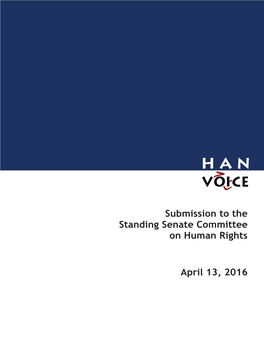 Submission to the Standing Senate Committee on Human Rights April