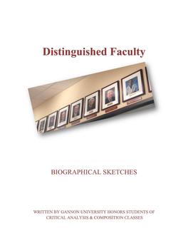 Distinguished Faculty Award Recipients and Student Authors