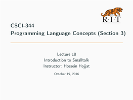 CSCI-344 Programming Language Concepts (Section 3)