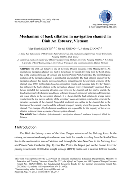 Mechanism of Back Siltation in Navigation Channel in Dinh an Estuary, Vietnam