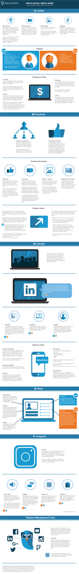 Facebook Linkedin Twitter Blogs Instagram Platform Management