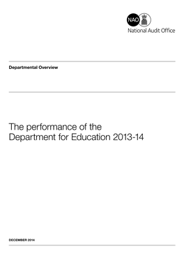The Performance of the Department for Education 2013-14