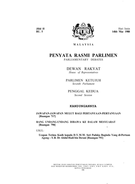 Penyata Rasmi Parlimen Parliamentary Debates