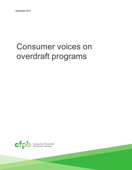 Consumer Voices on Overdraft Programs