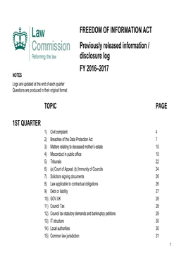 FREEDOM of INFORMATION ACT Previously Released Information