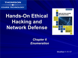 Hands-On Ethical Hacking and Network Defense