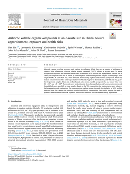 Airborne Volatile Organic Compounds at an E-Waste Site in Ghana: Source Apportionment, Exposure and Health Risks