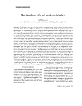 Plate Boundaries, Rifts and Transforms in Iceland