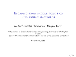 Escaping from Saddle Points on Riemannian Manifolds