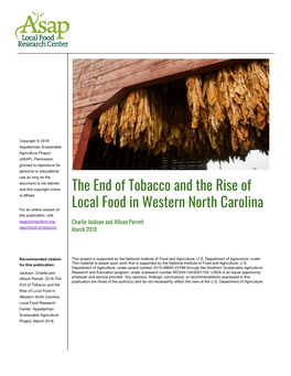 The End of Tobacco and the Rise of Local Food in Western North Carolina | 1 ​ ​ ​